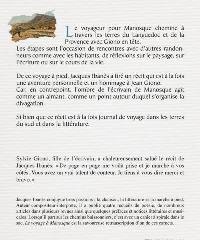Dos du recueil Voyage à Manosque