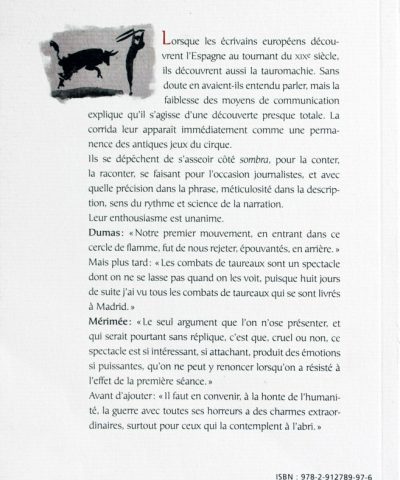 Dos du livre la corrida dans la littérature