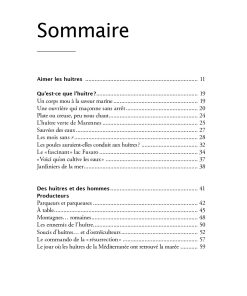 Cailloux vivants, la Saga de l'huître - sommaire page 1