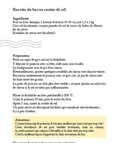 recette de bar en croute de sel suite